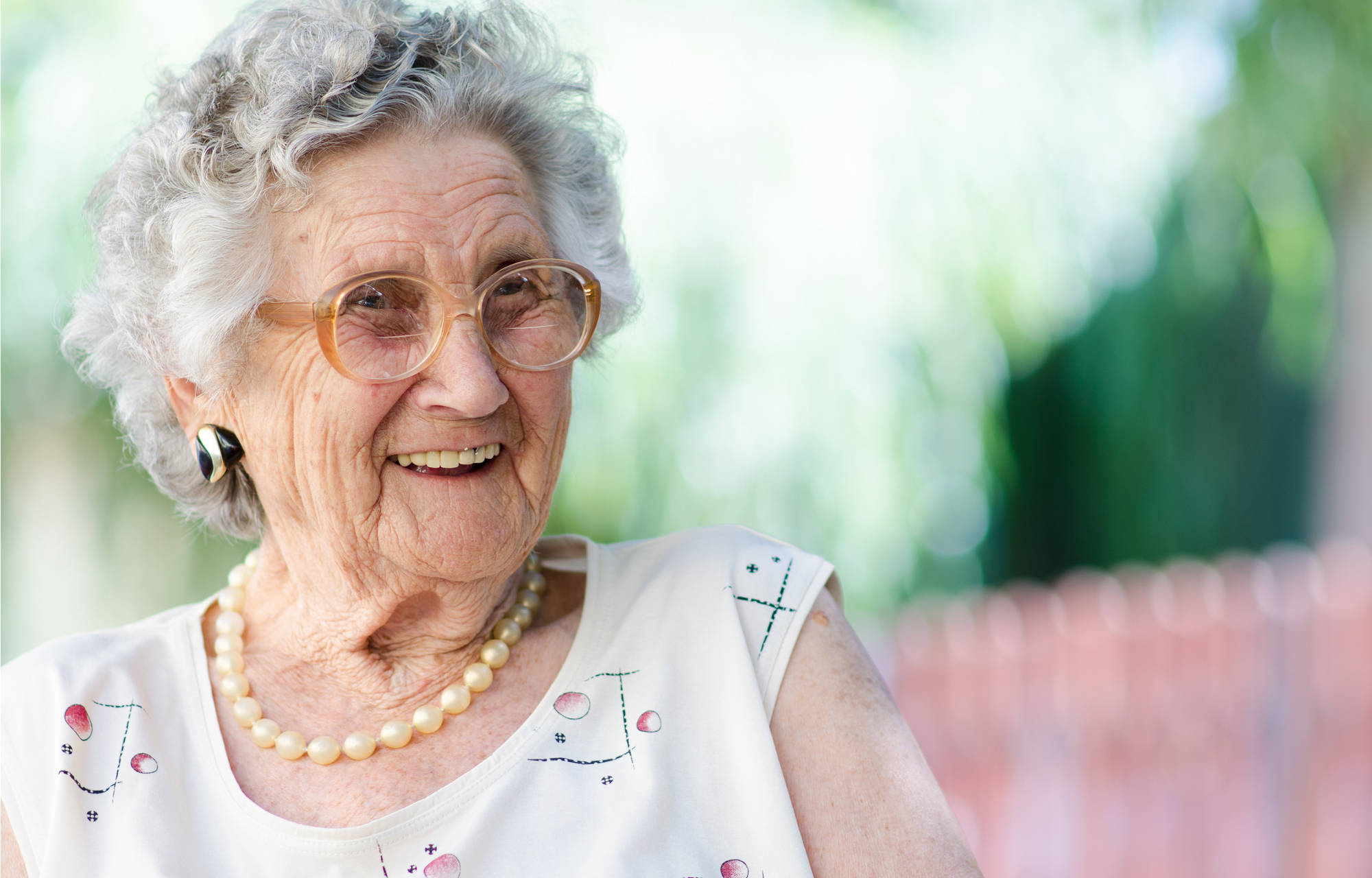 elderly woman smiling