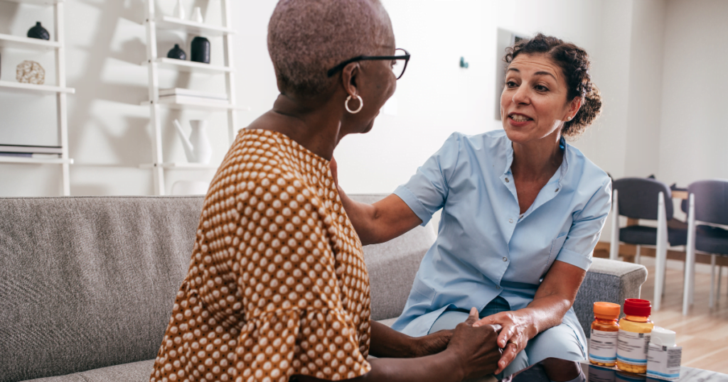 Caregivers like this one use simple but effective communication techniques to put their clients at ease and provide quality care.