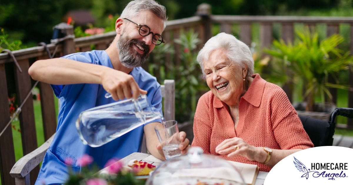 A caregiver provides Home Care for Seniors in the summer months.