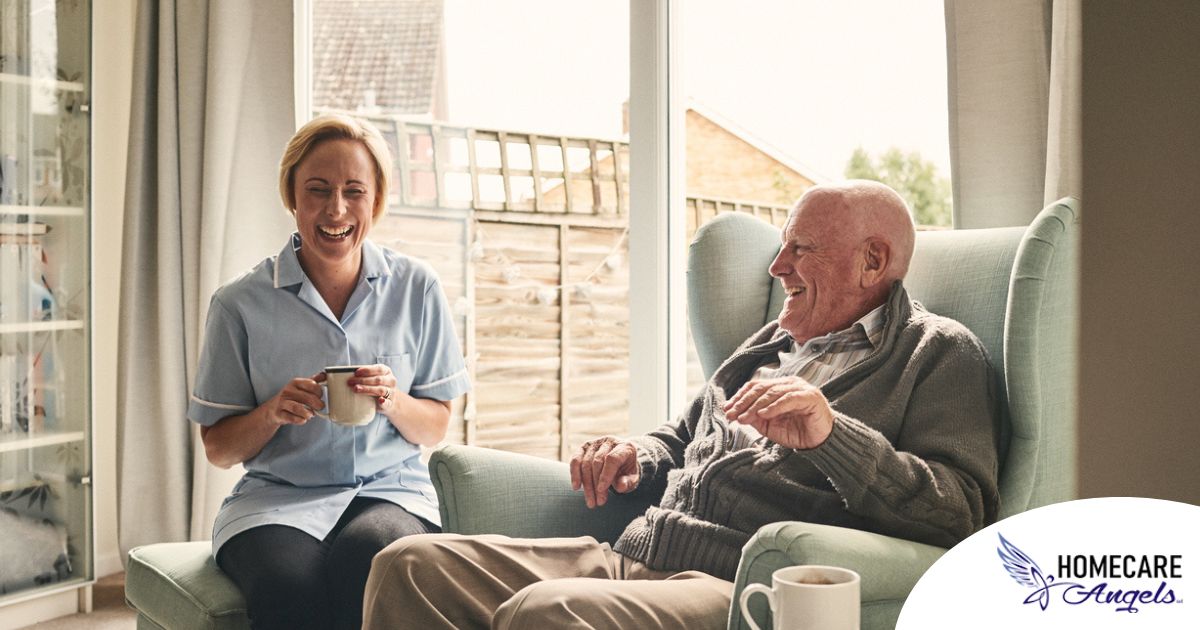 A caregiver provides Memory Care at Home to a senior